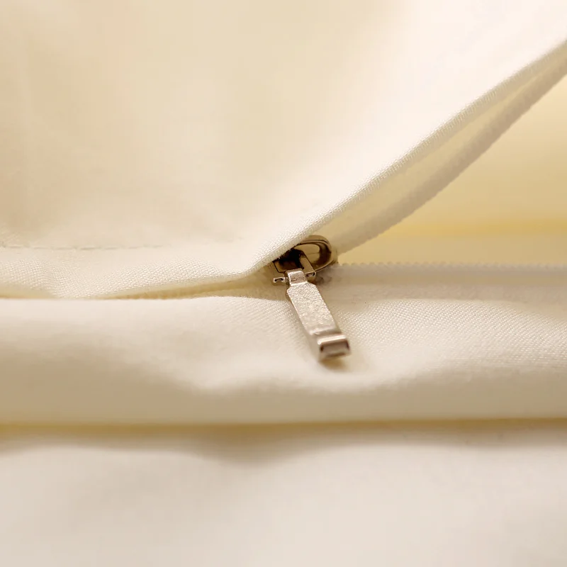 الملكة الحجم كريم بلون السرير 4 قطع مجموعة للكبار غرفة النوم البوليستر الفراش مجموعات ملاءات الكتان غطاء لحاف المخدة حاف co