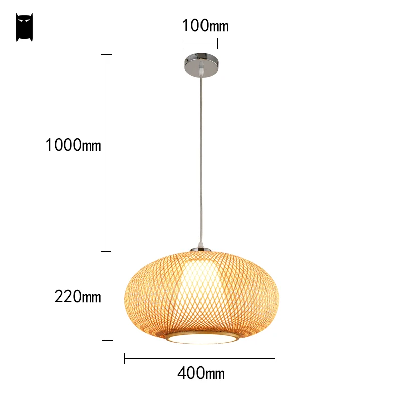 Бамбуковый Плетеный ротанговый подвесной светильник-светильник Азиатский японский деревенский подвесной потолочный светильник Avize Luminaria Lustre для дома