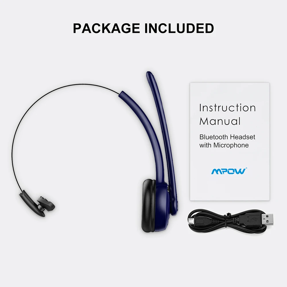Mpow MBH15 Pro Дальнобойщик Bluetooth гарнитура на ухо Беспроводная наушники с микрофоном