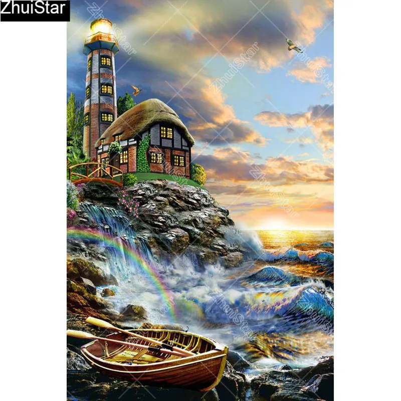Full Square/5D DIY Diamond Painting "Water under the house" Embroidery