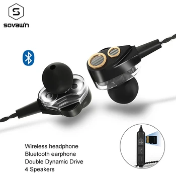 

Wireless Headphone Dual Dynamic Drive 4 speakers Stereo Bluetooth earphone Sports Super Bass 6D Surround earphone for iPhone