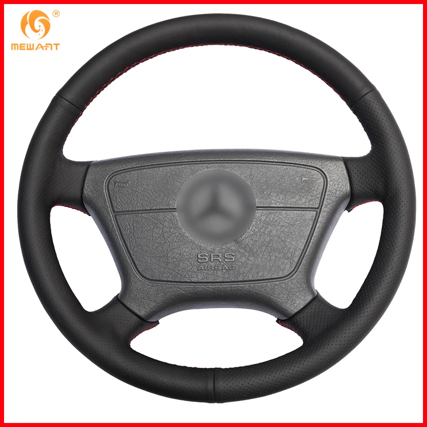 

Black Artificial Leather Car Steering Wheel Cover for Mercedes Benz E-Class W210 E 200 240 280 320 1995-2002 W140 S320 350 420