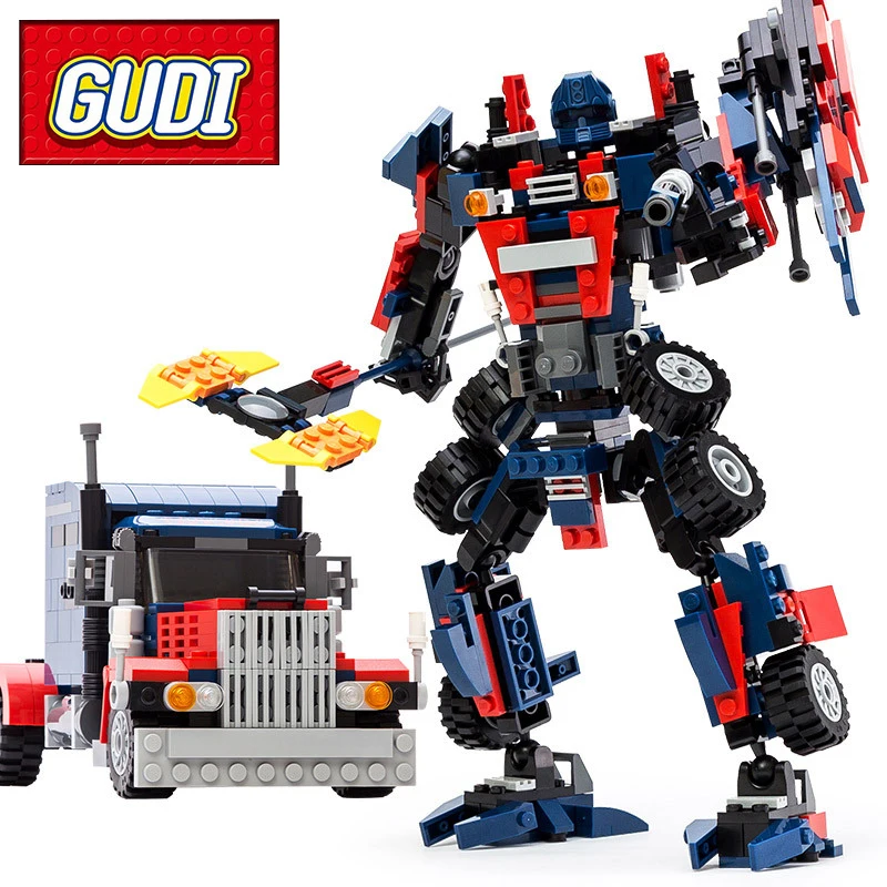 

GUDI 8713 Robot Car 377pcs Classic Building Blocks Set Kids DIT Bricks Models Educational Toys For Children Christmas Gift