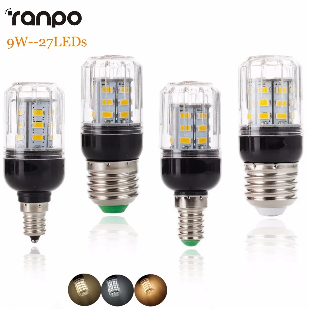 Новый E27 E14 E12 E26 светодиодный кукурузная лампа светильник 5730 SMD 9 Вт 27 Светодиодный