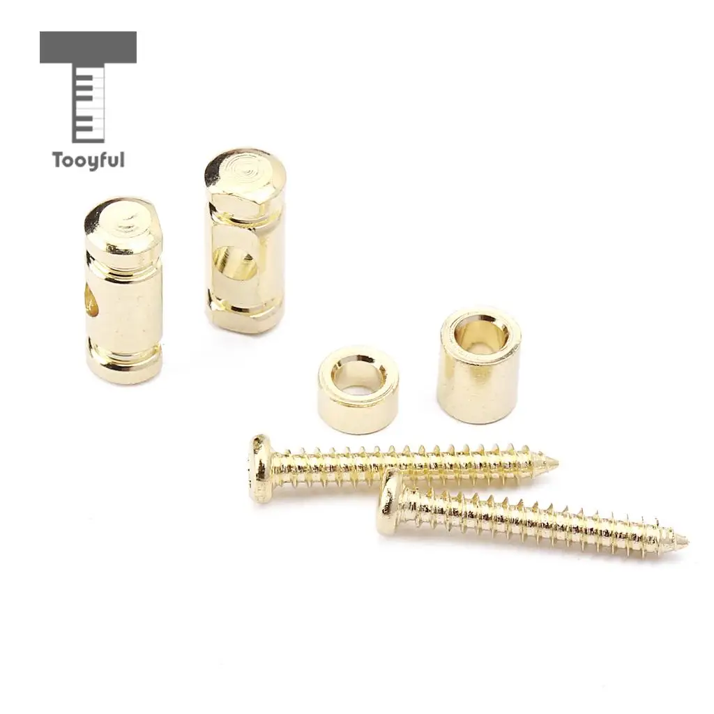 Tooyful Set of 2 Guitar Replacement Gold Copper String Mounting Tree Guide Retainer Musical Instrument Parts