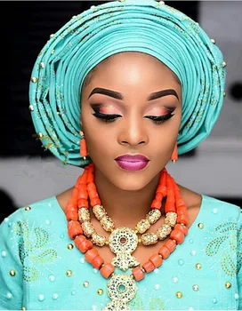 

Charms 3 Layers Original Coral Bridal Jewelry Sets Women Gold Accessory Wedding Necklace Jewelry Set African Coral Beads CNR161