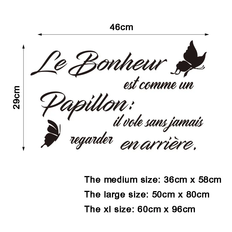 Sticker Texte Le Bonheur est comme un Papillon ...