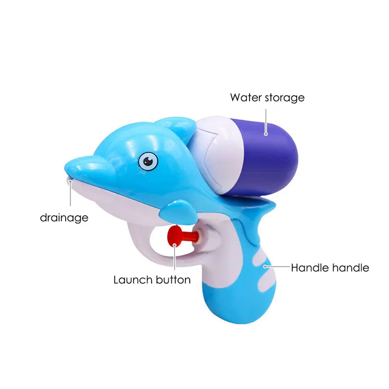 Детский маленький водяной пистолет с изображением дельфина, детский праздничный сад, пляжные игрушки для ванной, маленький брызгающий водой