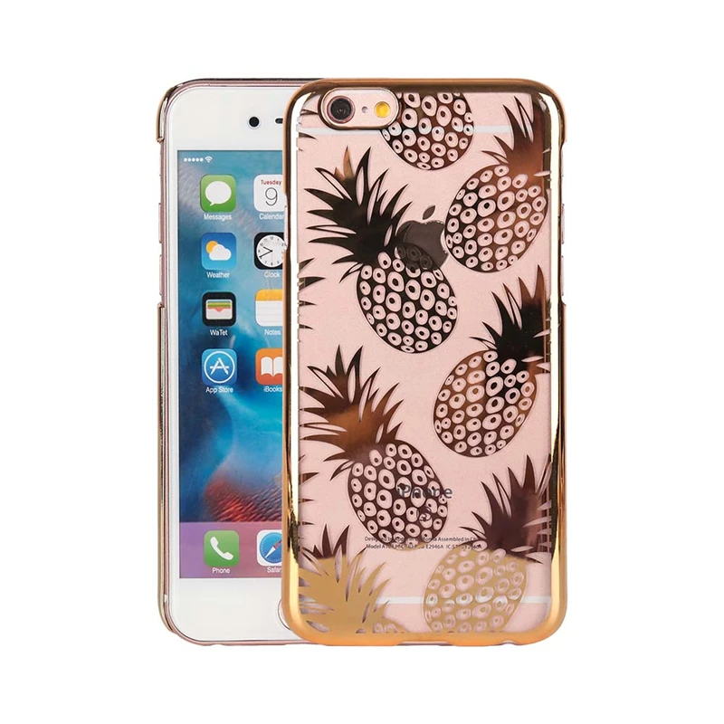 Haissky Cute Cartoon Pineapple Phone Case For iPhone 6 6s plating Hard