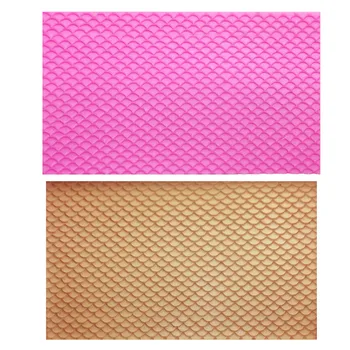 

M0809 Lace Mat Mermaid Fish Scale Silicone Mold DIY Fondant Embosser snake Texture Cake Mold Decoration Gumpaste Mould