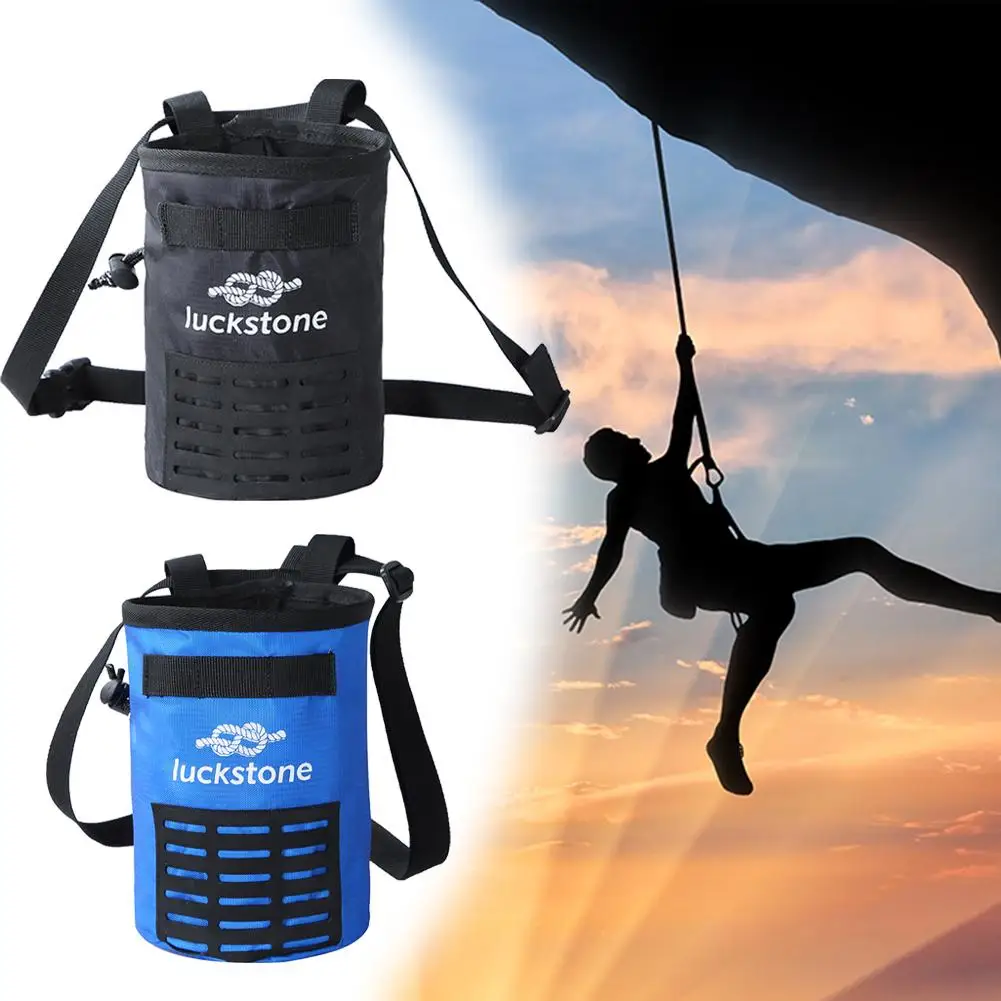 

New Style Rock Climbing Chalk Bag Anti-skid Black Lifting Bouldering Magnesium Powder Storage Anti-slip Chalk Bags Magnesium Bag