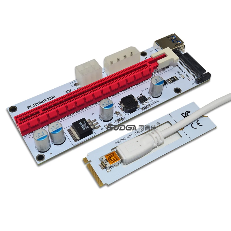 M.2 NGFF к разъему PCI-E X16 передача карты Майнинг m.2 Райзер с sata 6pin 4pin molex Райзер карта рейзер для Биткоин Майнинг