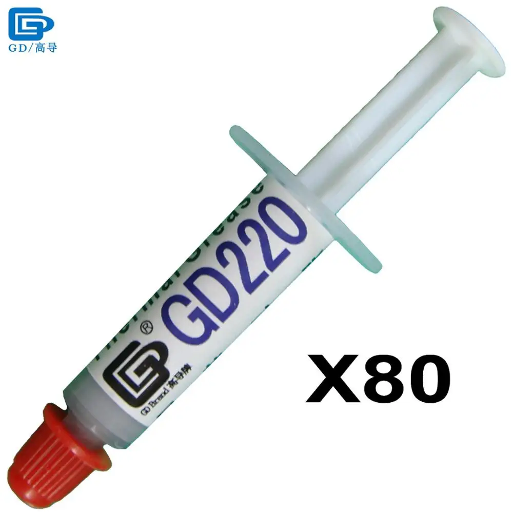 

GD Brand Thermal Conductive Grease Paste GD220 Heat Sink Compound Plaster 80 Pieces Net Weight 1 Gram Gray For CPU Cooler SSY1