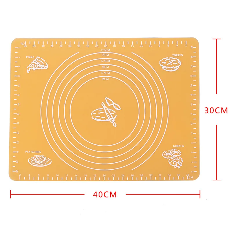 Силиконовые коврики для выпечки инструменты помадка торт тесто для пиццы антипригарный производитель держатель рулонные Кондитерские доски коврик для резки кухонные гаджеты - Цвет: Orange