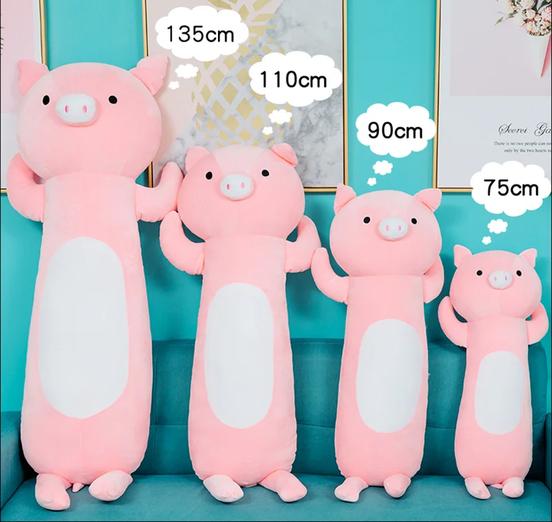 65-110 см супер милая розовая свинья кролик серая собака хомяк плюшевая подушка диван домашний декор мягкий подарок для девочки малыш