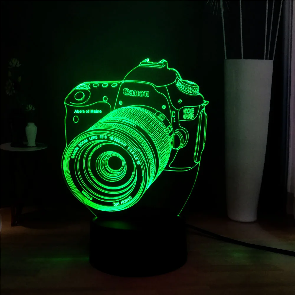 Us 5 21 19 Off Lustre Cool 3d Camera Illusion Led 7 Color Change Acrylic Dec Bedroom Usb Base Lava Table Night Mood Lamp Holiday Friends Gift In Led