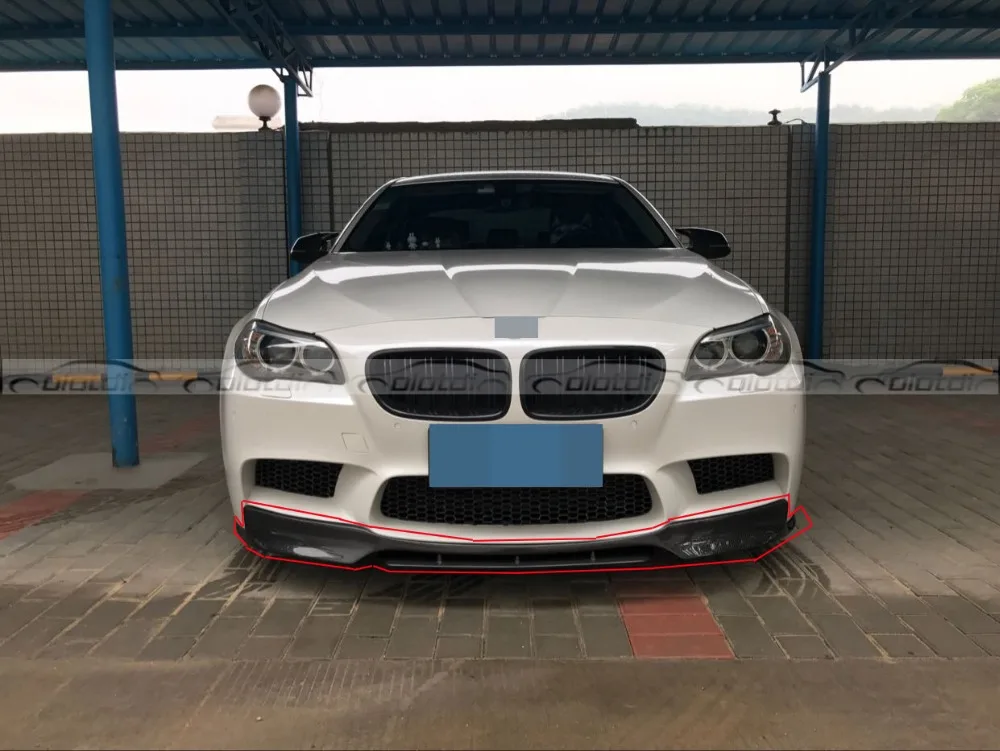 Углеродного волокна F10 M5 передний бампер губы Подходит для BMW F10 5 серии M5 переднего бампера