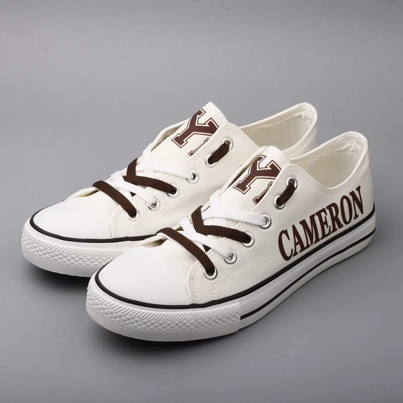 

Low Top White Printed Canvas Shoes Women Customized America High School Students Casual Flats Casual Tenis Espadrilles For Gifts