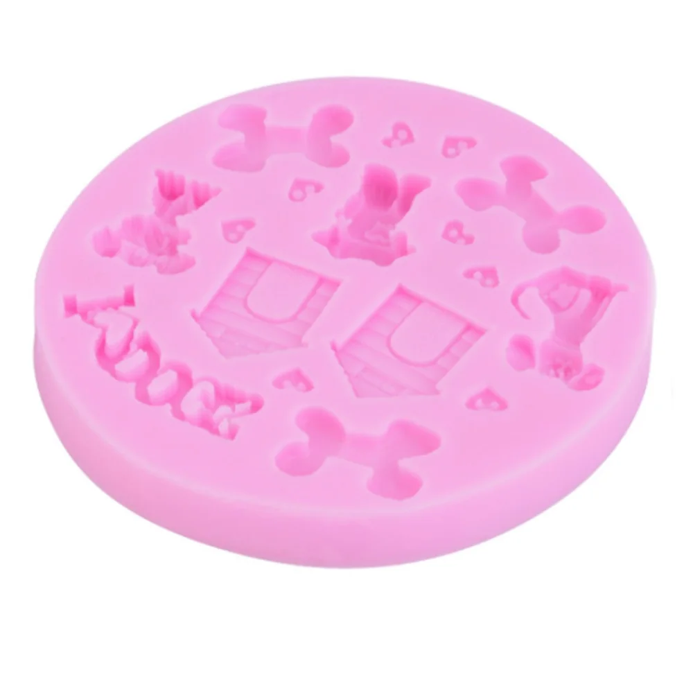 Dog Pet Bone House Fondant Mold Silicone Cake Emboss Decorating DIY Mould cupcake lace decoration tool | Дом и сад