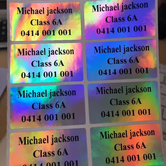 iridescent wedding personalized stickers