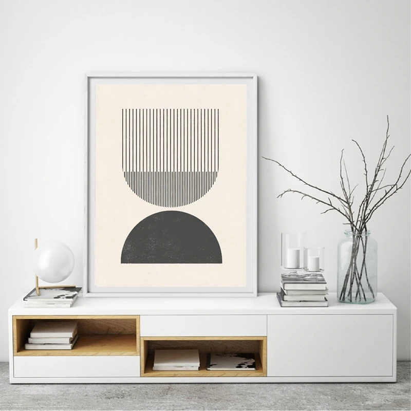 Mid century style woodblock prints Home Decor