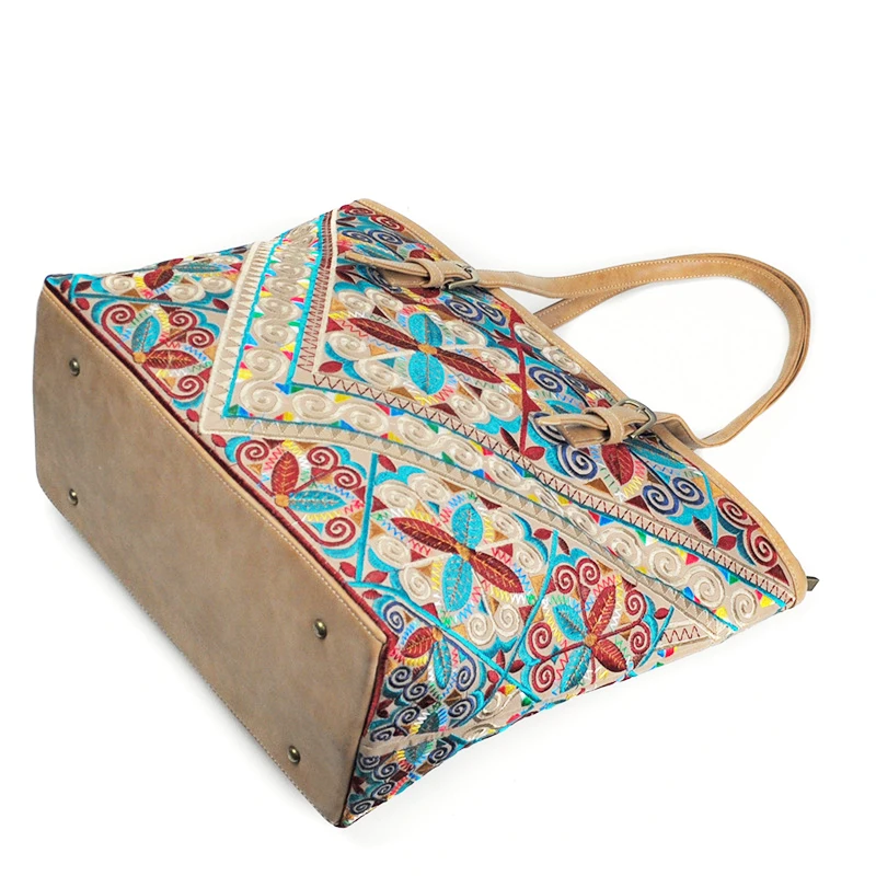 LilyHood الإناث كبير حمل أكياس بو الجلود إيبيزا بوهو القبلية نمط كبيرة بين عشية وضحاها أعلى-مقبض الكتف حقيبة دروبشيبينغ