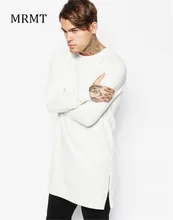 2017 Brand Clothing Mens Long White T shirt Men Sweatshirts Zip Tall Solid None hoodies Sweatshirts Warm