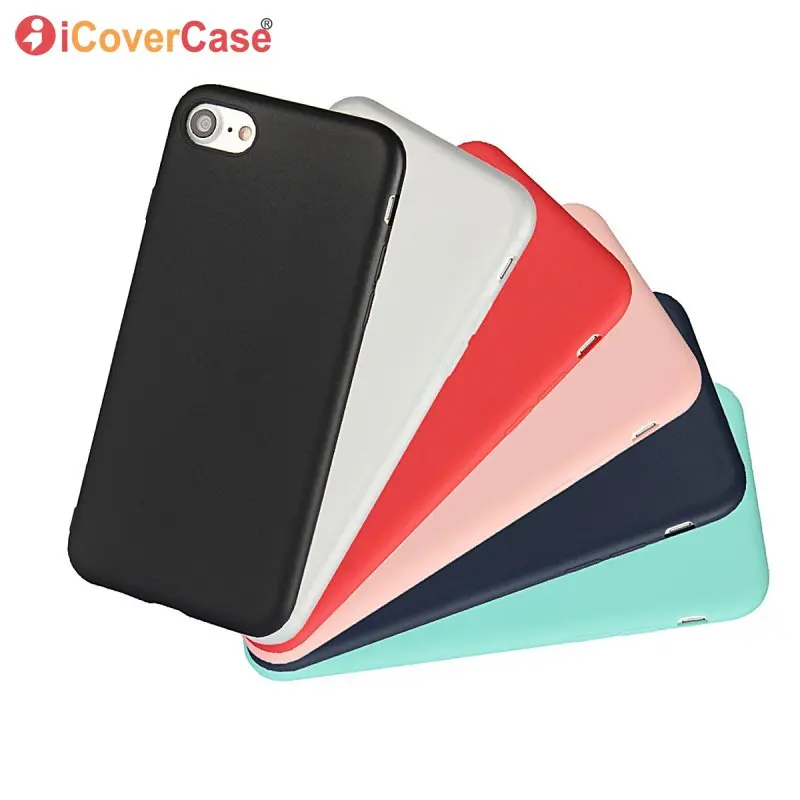 

Back TPU Cover Case For iPhone 8 7 6 6S Plus Ultra Thin Silicon Candy Color Rubber Skin Gel For iPhone X 8Plus 5 S 5S SE Coque