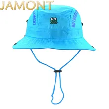 [JAMONT] небесно-голубая, розовая, зеленая, серая, широкая, детская шапка, детская пляжная летняя шляпа, шляпа-ведро для маленьких девочек и мальчиков, Солнцезащитная Панама Gorras