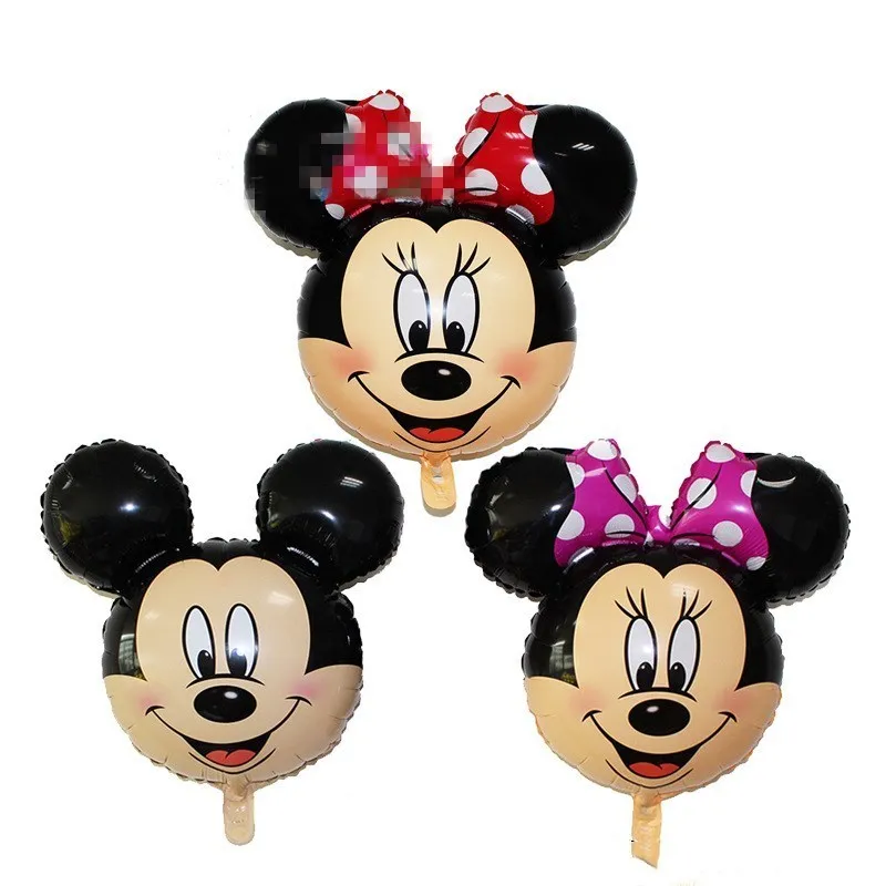 

10pcs/lot mini Minnie Mickey mouse head balloons Birthday Party Wedding baby shower decorations kids toys Globos party Supplies