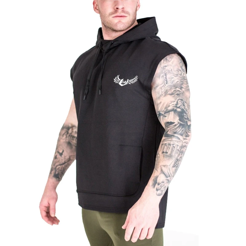 Fitness Men Gyms Hoodies Sweatshirt tank top (13)
