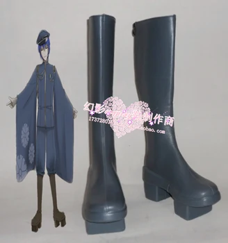 

Vocaloid Kaito Cosplay Halloween Long Black Shoes Boots H016