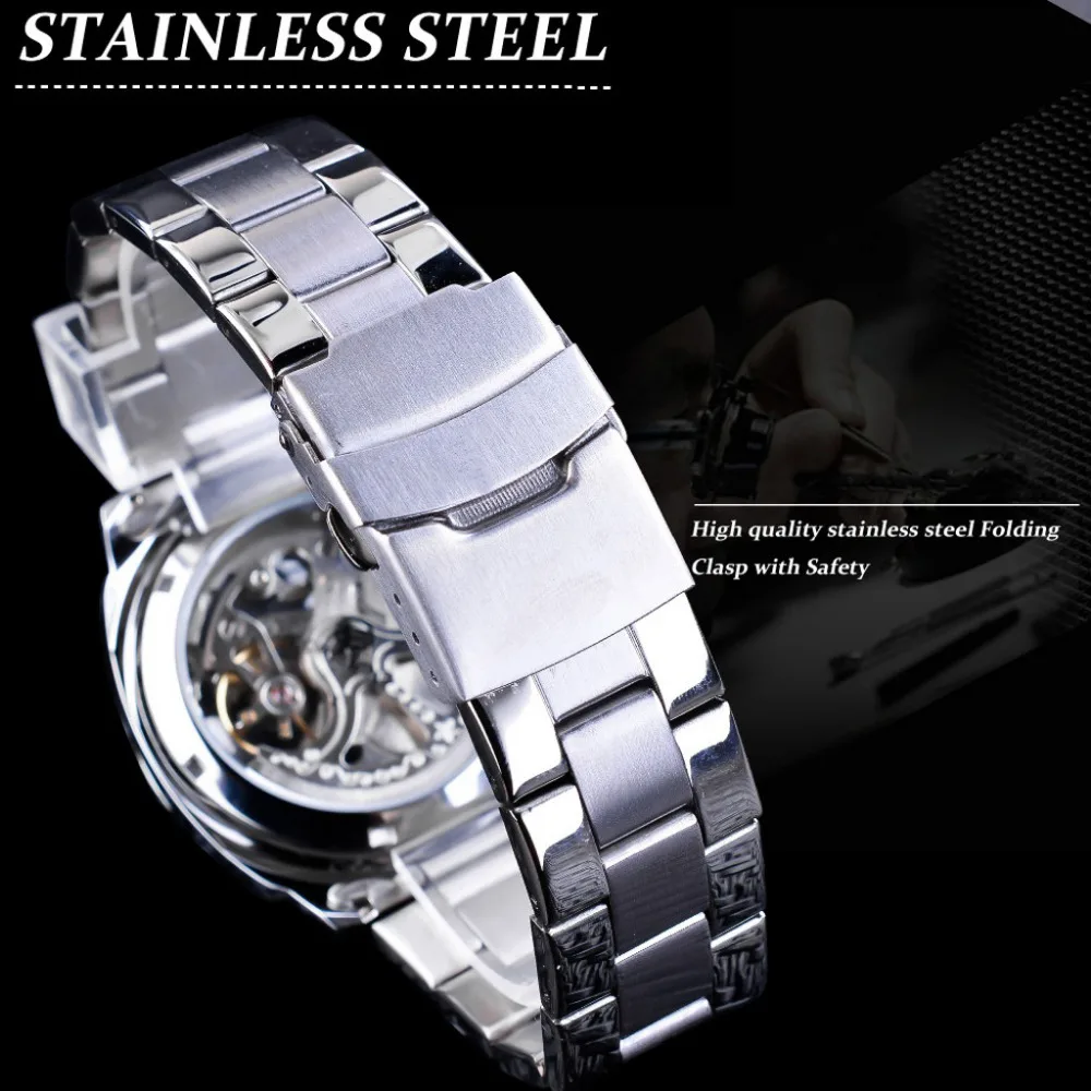 Модные мужские роскошные механические часы с автоматическим заводом водонепроницаемые часы из нержавеющей стали деловые мужские часы B30