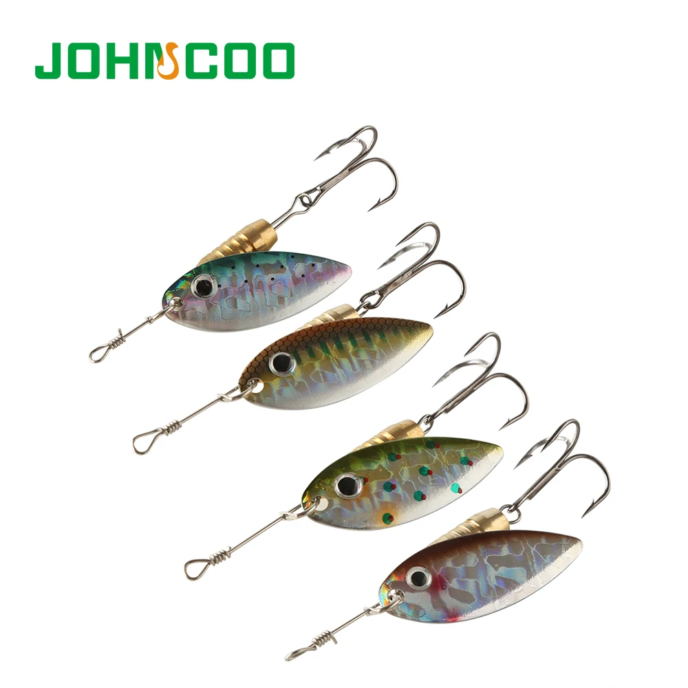 JOHNCOO 1pc 4Color Metal Spinner Bait with Sharp Treble Hook Artificial Copper Sinker Longcast Jigging Fishing Lure | Спорт и