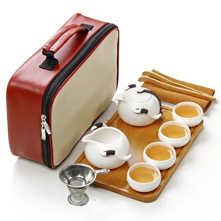 11pcs,12 pcs Tea Tray Travel Bag The Ding Kiln Tea Sets