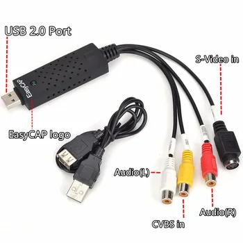 

USB 2.0 Video DVR Adapter with Audio Capture Card TV DVD VHS Captura de v deo Card AV for Computer 2.0 EasyCAP DC60 UTV007