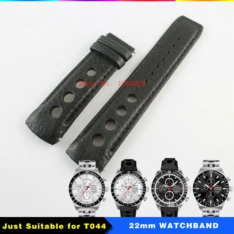 Vente 22mm T044614A PRS516 Montre Bracelet Durable Souple En Cuir Véritable Bracelet Poignet Bracelet T044614 Montres Homme Groupe 22mm Noir