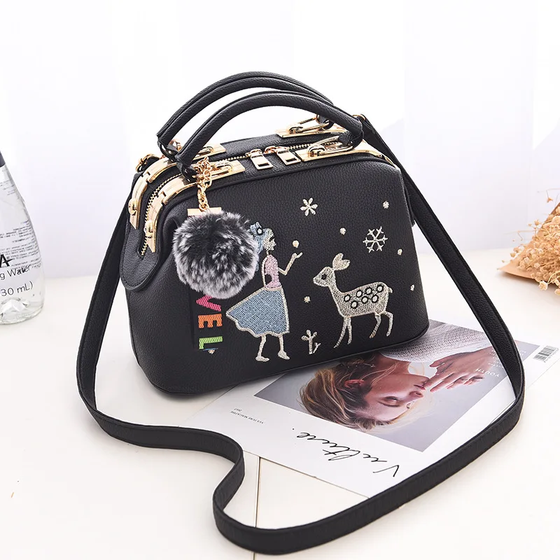 

Fashion lady bag, lovely princess and deer pattern bag, eight-color optional one-shoulder bag