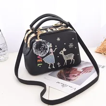 Fashion lady bag, lovely princess and deer pattern bag, eight-color optional one-shoulder bag optional drone bag