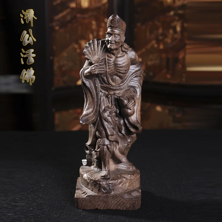 Buddha Indian Natural Carved Statue Wooded Ornaments Gift Home Decora JI