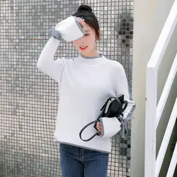 Ulzzang Harajuku Kawaii перемычки вязаный свитер женская одежда 2018 топы элегантный дизайн сине-белые тянуть пуловеры вязаный свитер K552