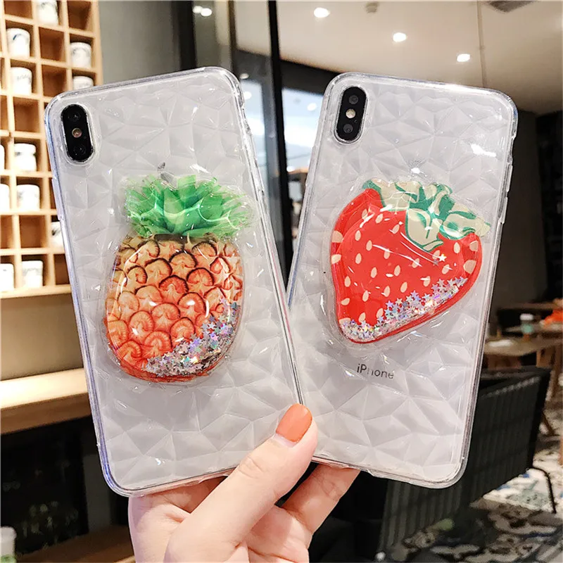 

Case For Huawei Honor 10 8A 8C 7A 7C Nova 3 3i 3e 4 4e P30 P20 Pro Plus Lite Luxury Transparent 3D Diamond Texture Liquid Cover