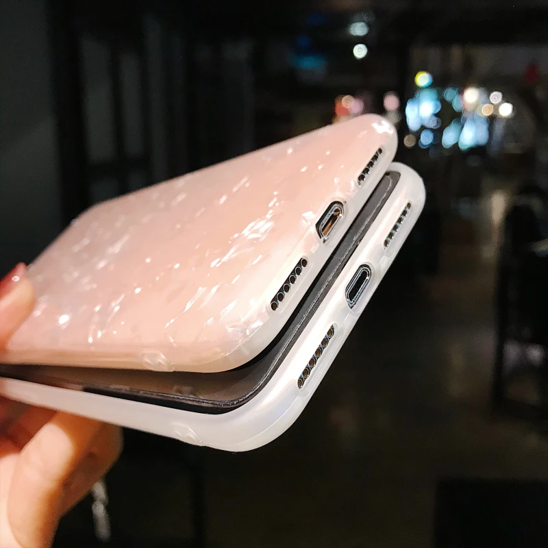 Модный мягкий силиконовый чехол с ракушками для Apple iPhone 6 6S 7 8 Plus X чехлы телефонов