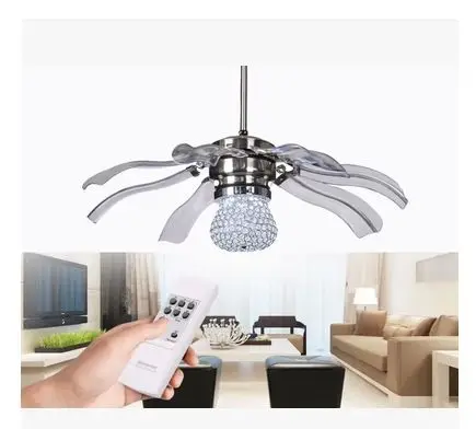 42inch K9 Crystal Led Fan Light Modern Minimalist New Restaurant 42inch K9 Crystal Led Fan Light Modern Minimalist New Restaurant Transpa Ceiling Lamp Bedroom In Fans From Lights