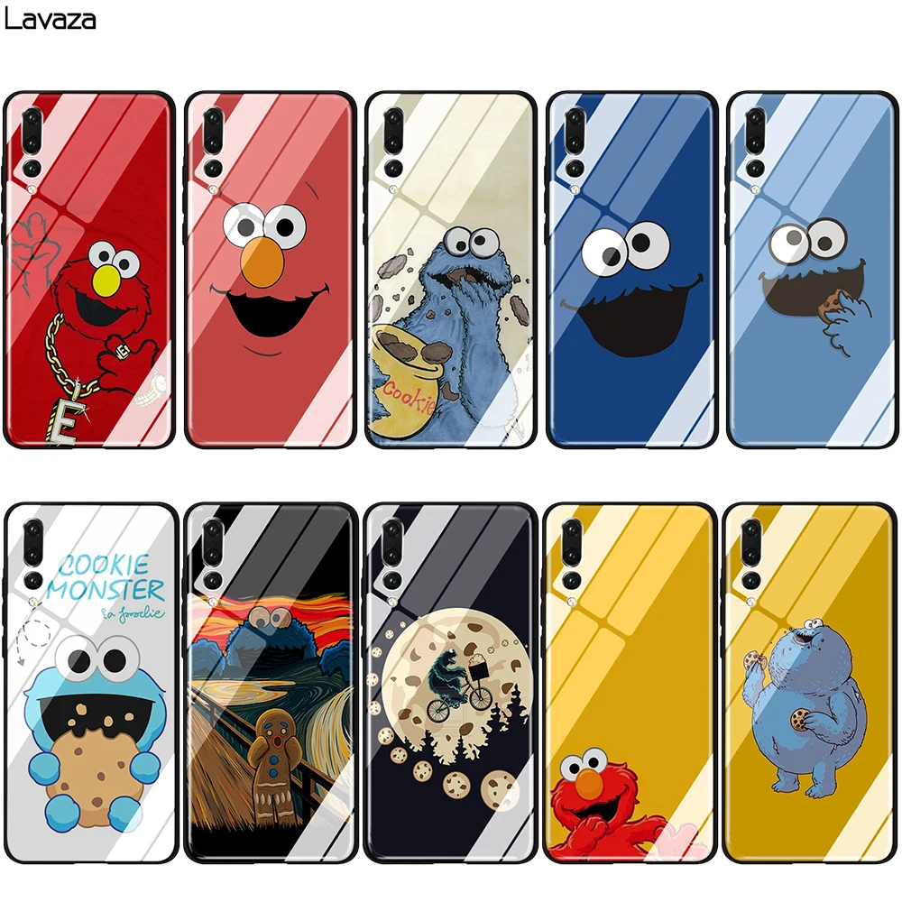Чехол Lavaza Elmo с изображением печенья монстра из закаленного стекла для Honor 7A 8X 9 10