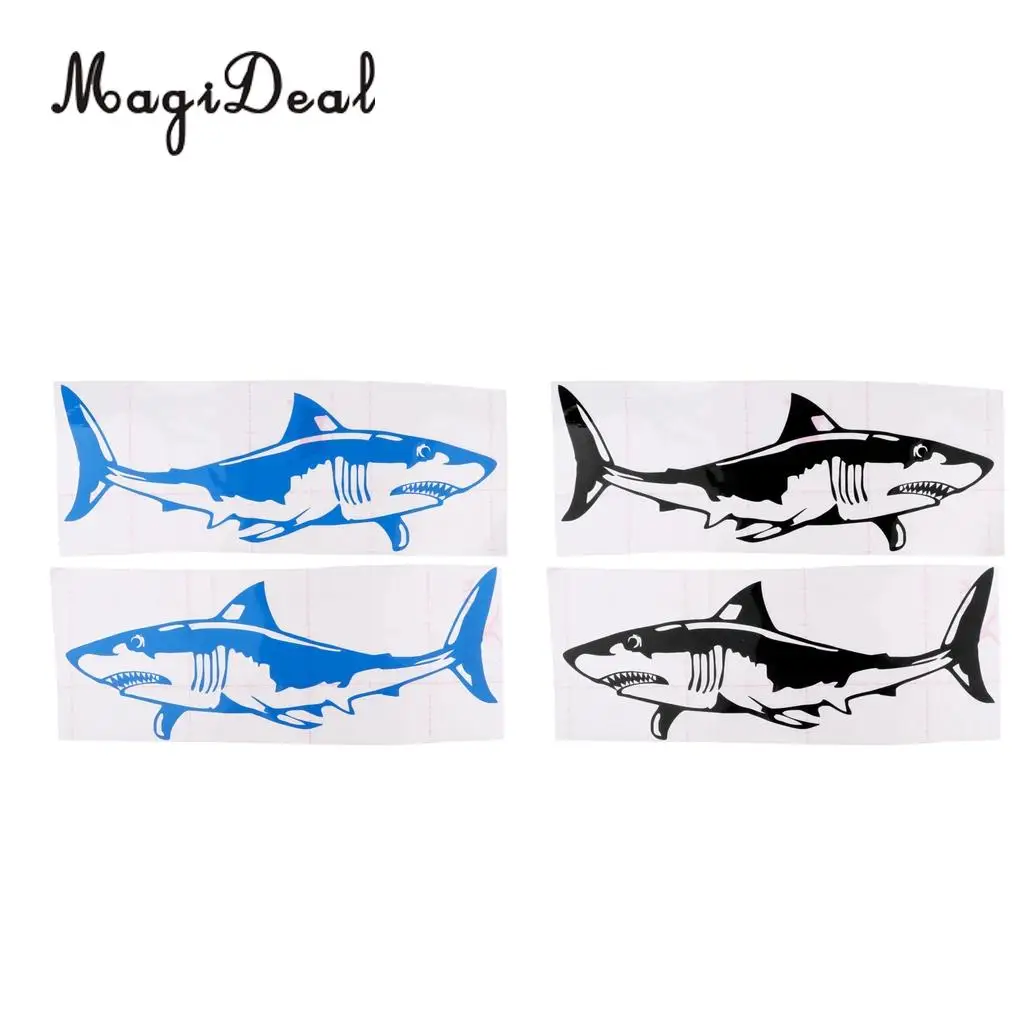 2Pcs Shark Sticker Decal for Car Truck Kayak Fishing Boat Graphics Accessories - Waterproof, Adhesive, Durable & Long Lasting