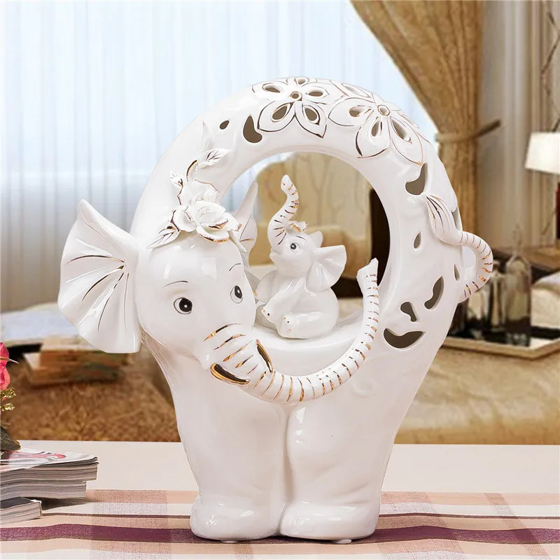 Creative Porcelain Mother And Baby Elephant Sculpture Ceramic Craft Creative Porcelain Mother And Baby Elephant Sculpture Ceramic Craft Ornament Embellishment For S Day Birthday Gift On Aliexpress Alibaba