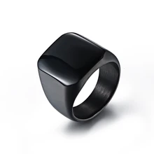 

Mature Style Smooth Stainless Steel Men Rings Black/Gold/Silver Sparkling Square Finger Rings Wide Big Titanium Steel Male Rings