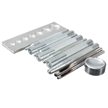 

11pcs Leathercraft Tool Die Punch Snap Rivet Setter Base Kit Set Diy Type 633/655/831/201 LAD-sale
