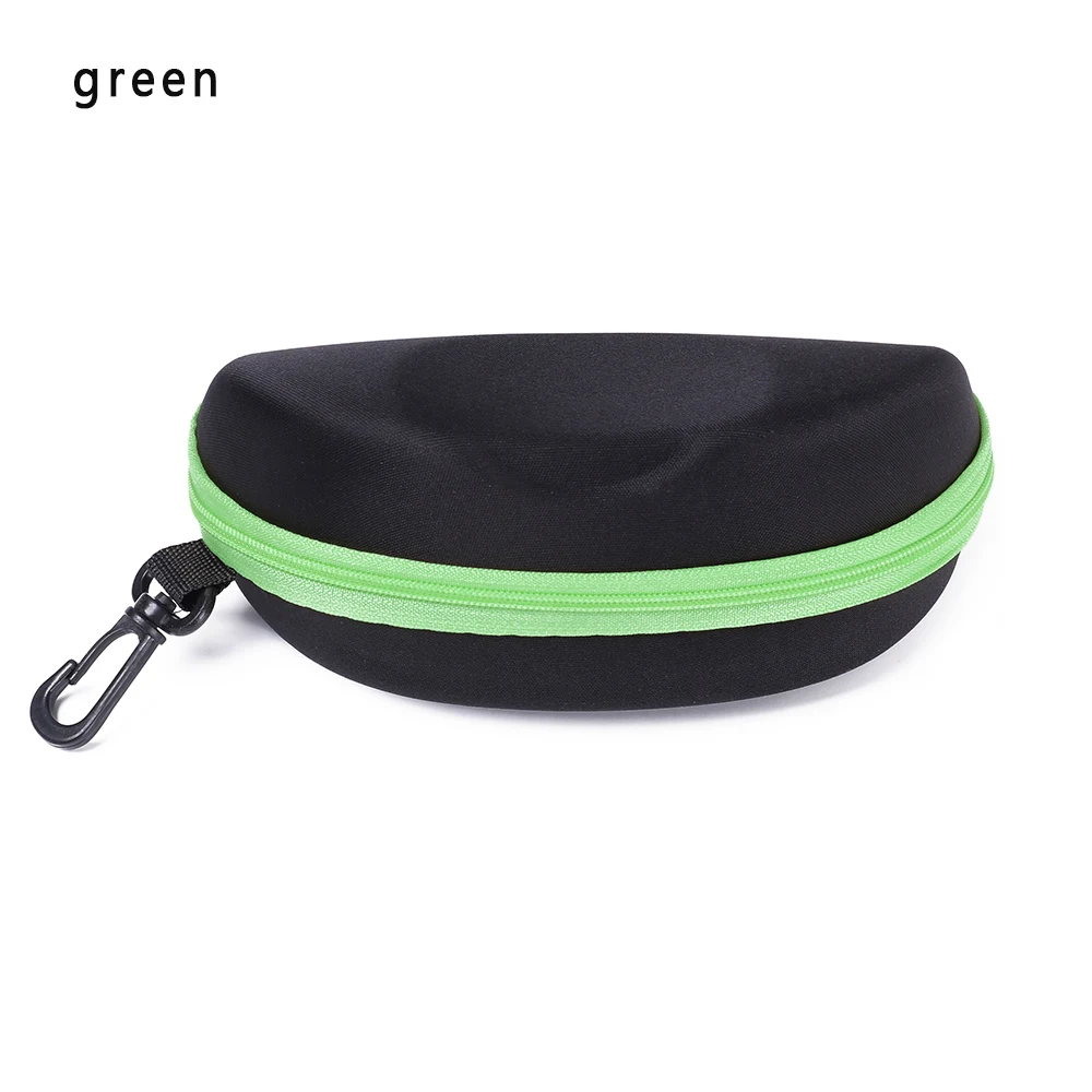 1Pcs Portable Carabiner Eye Glasses Sunglasses Hard Case Protector Box Holder Zipper Box Fashion Reading Glassess Accessories - Color: green